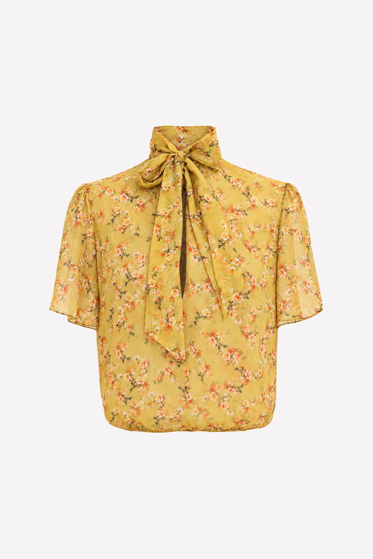 MIA - Blusa crop in seta Goldie