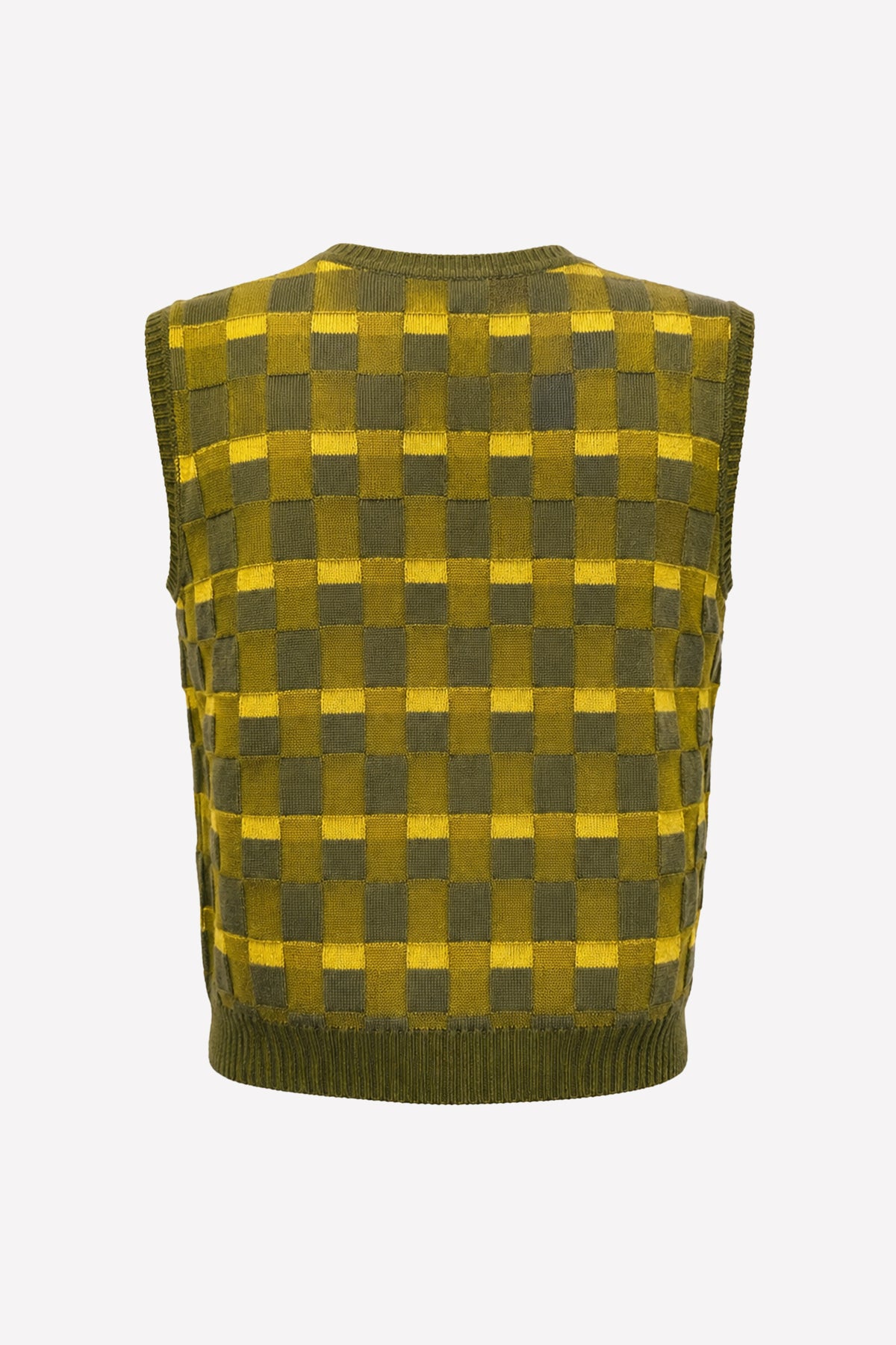 APOLLINE - Gilet in lana merino Damier