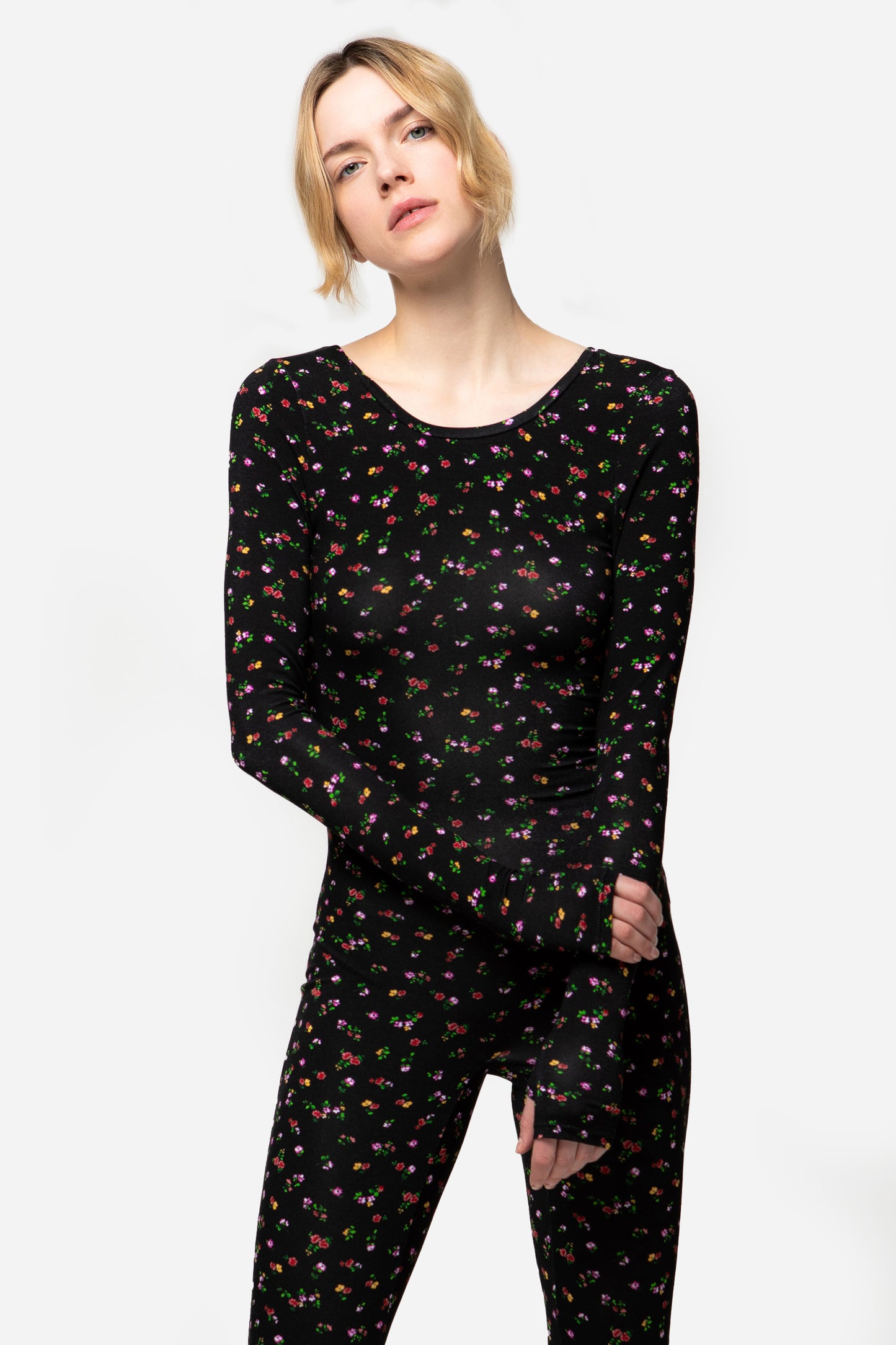 MATILDE - Microfloral jumpsuit in jersey