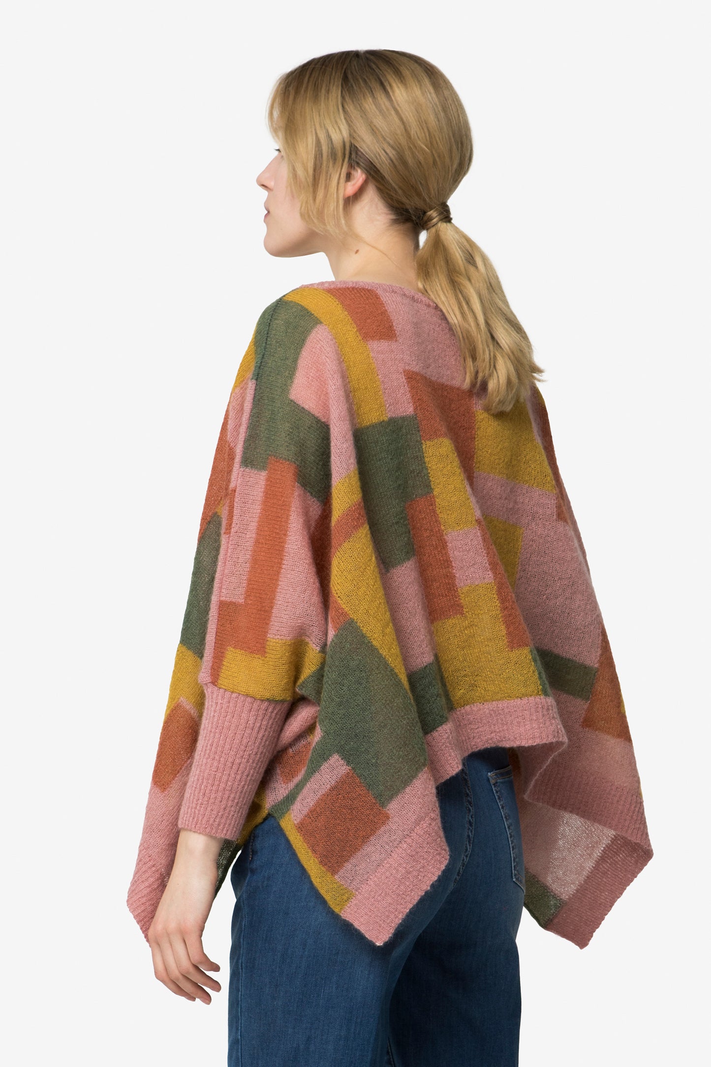 CANDICE - Mondrian wool poncho