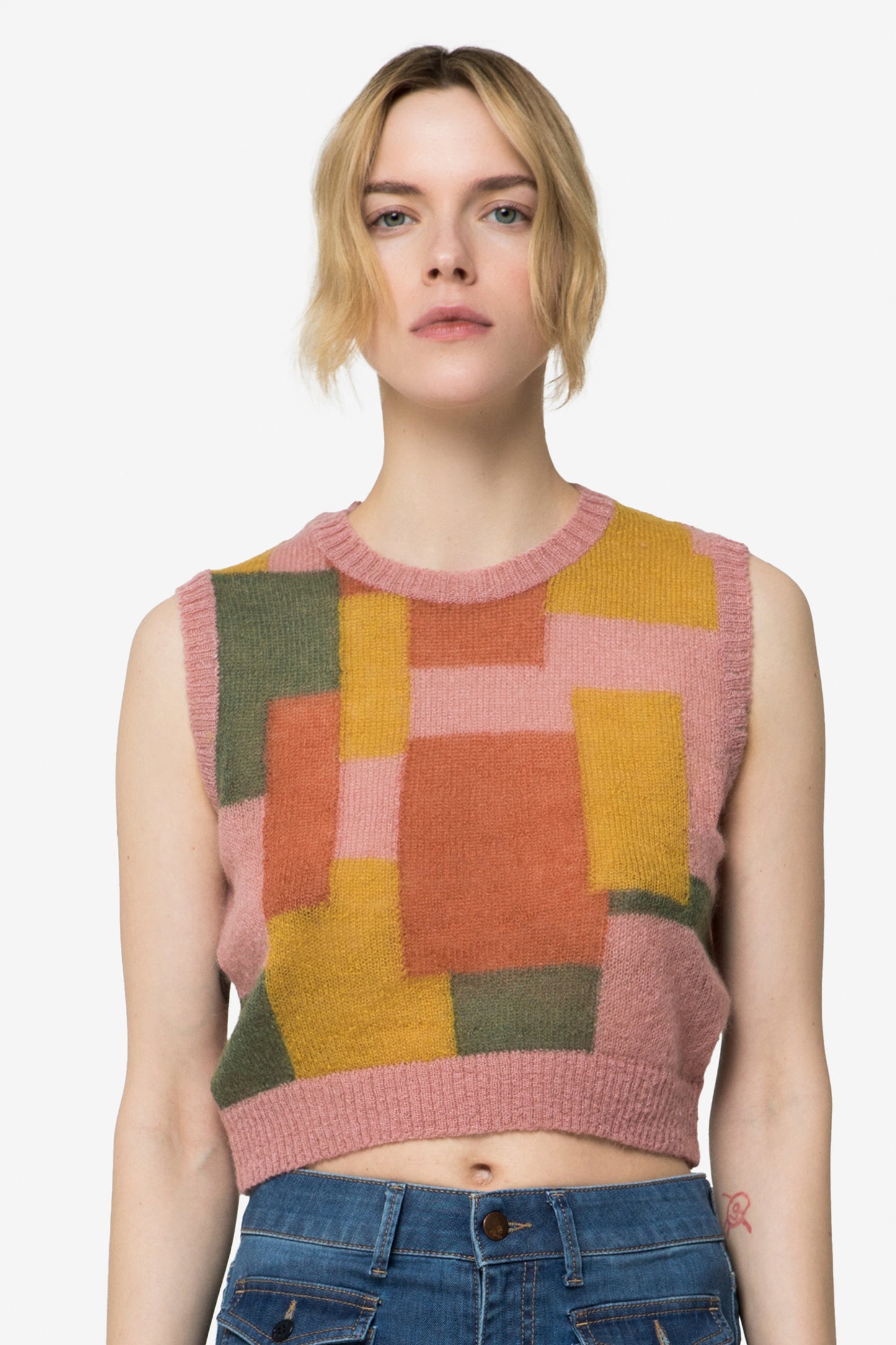 NOEMI - Mondrian wool vest