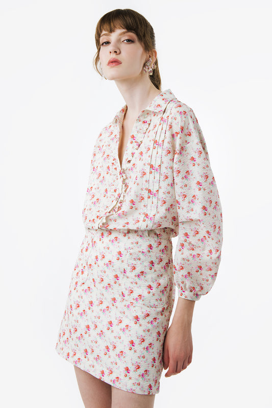 ALDA - Minigonna in cotone Fleurs