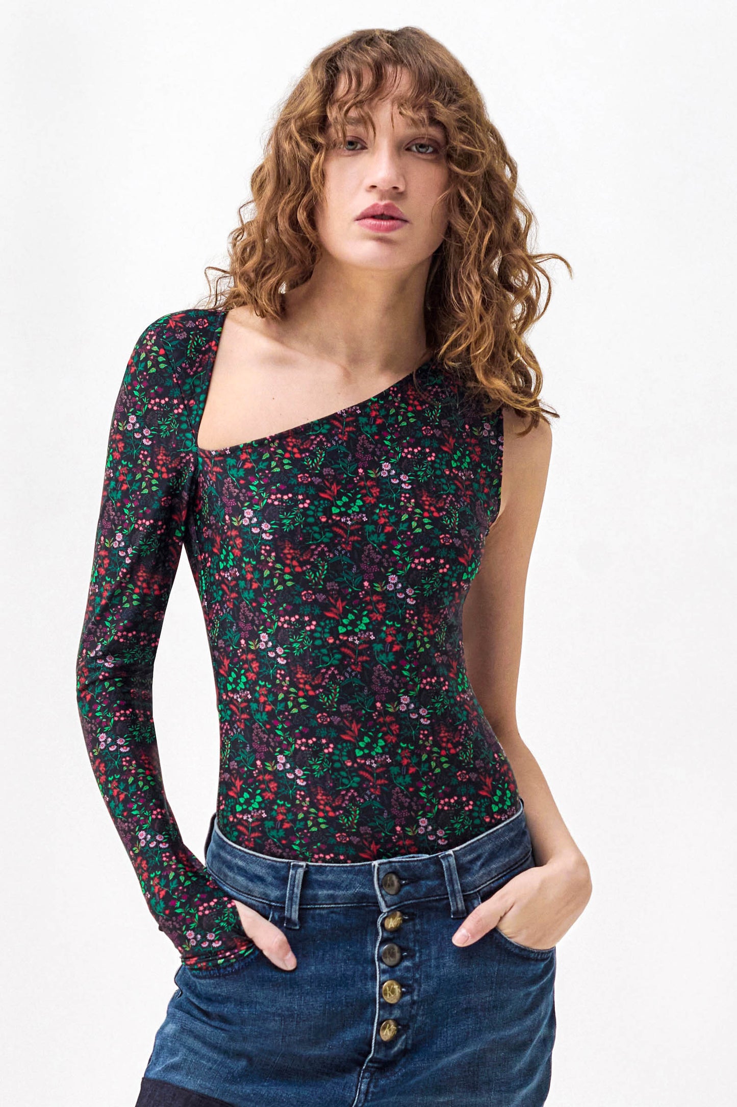 VERA - One shoulder top Forest