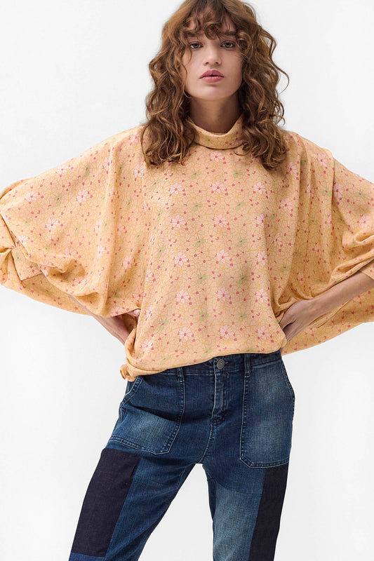 BELLA - Silk kimono blouse Anemone