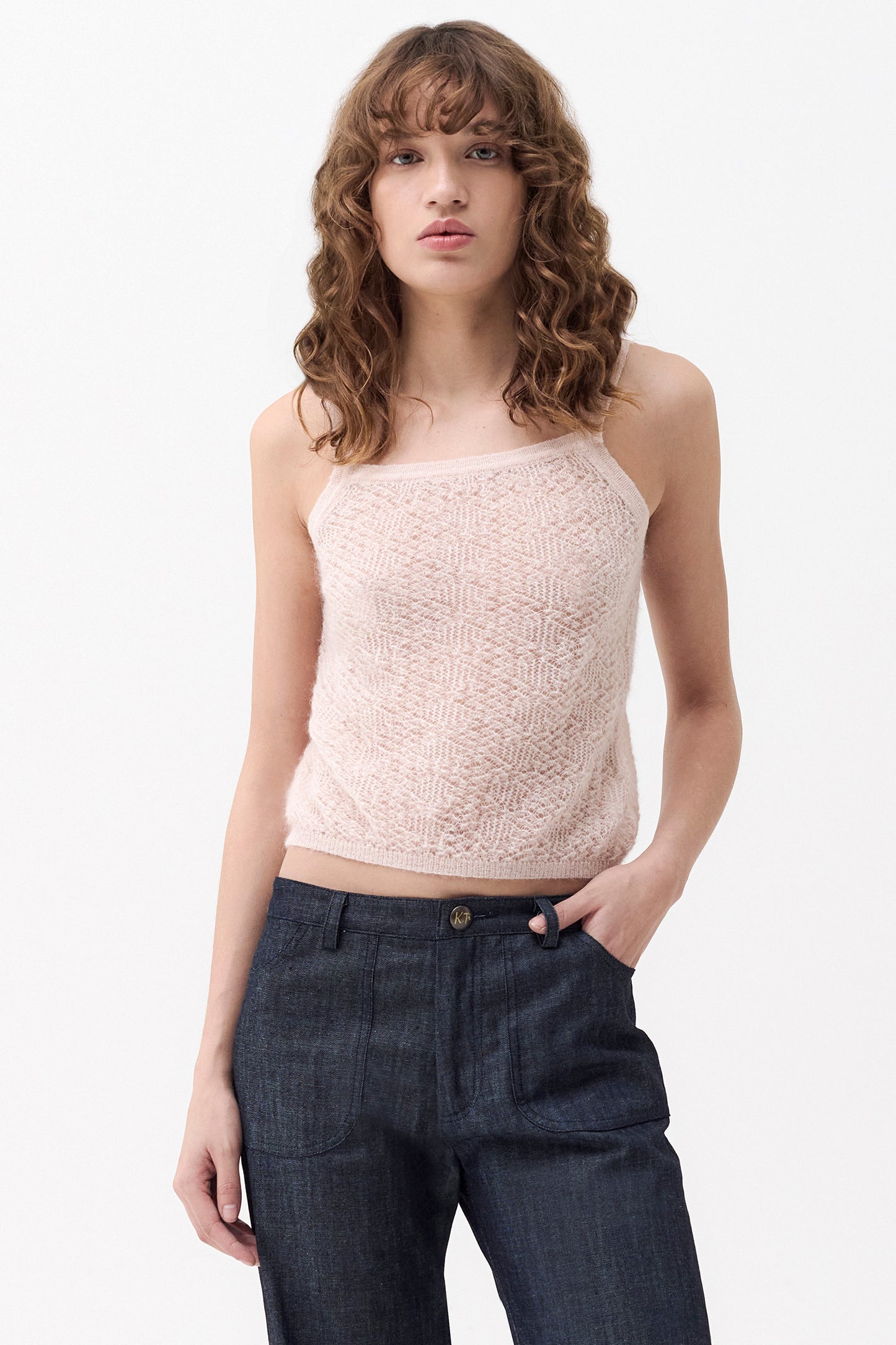 GIULIA - Mohair and alpaca top Pastel