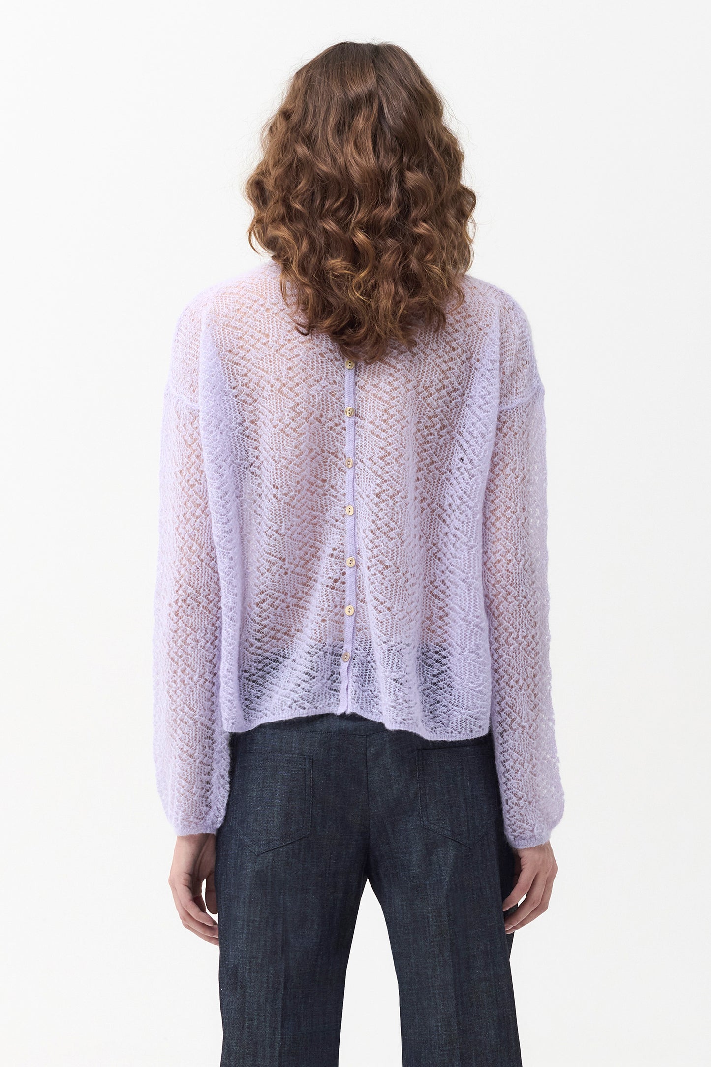 HELENE - Mohair and alpaca cardigan Pastel