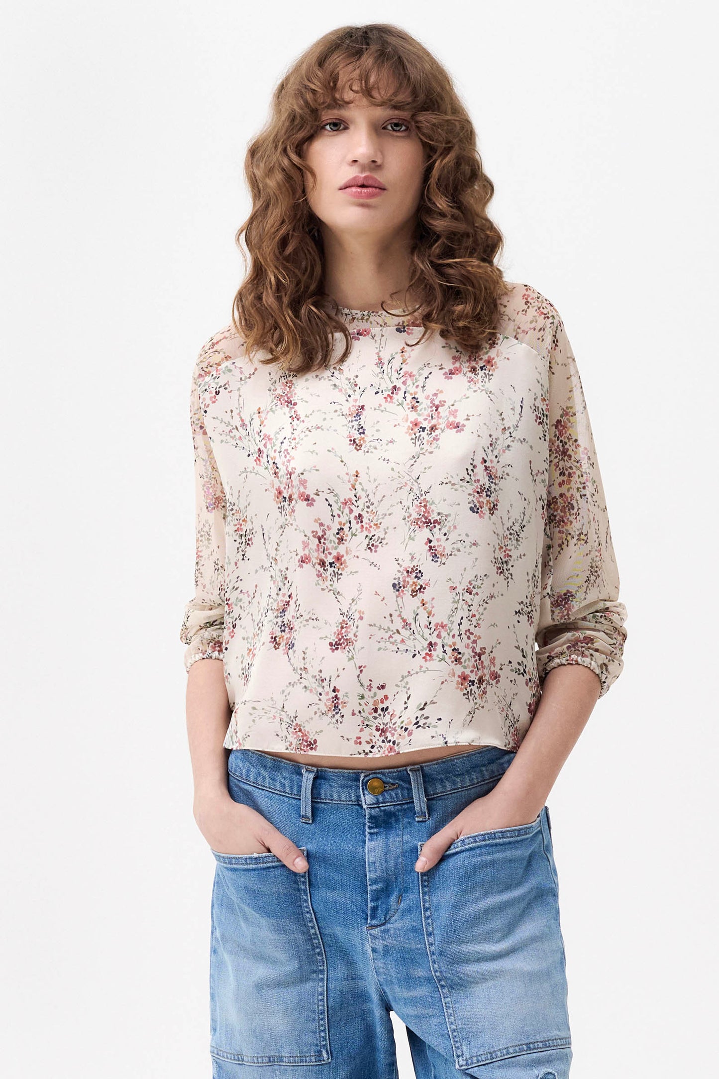 LEILA  - Blusa in seta Wildflowers