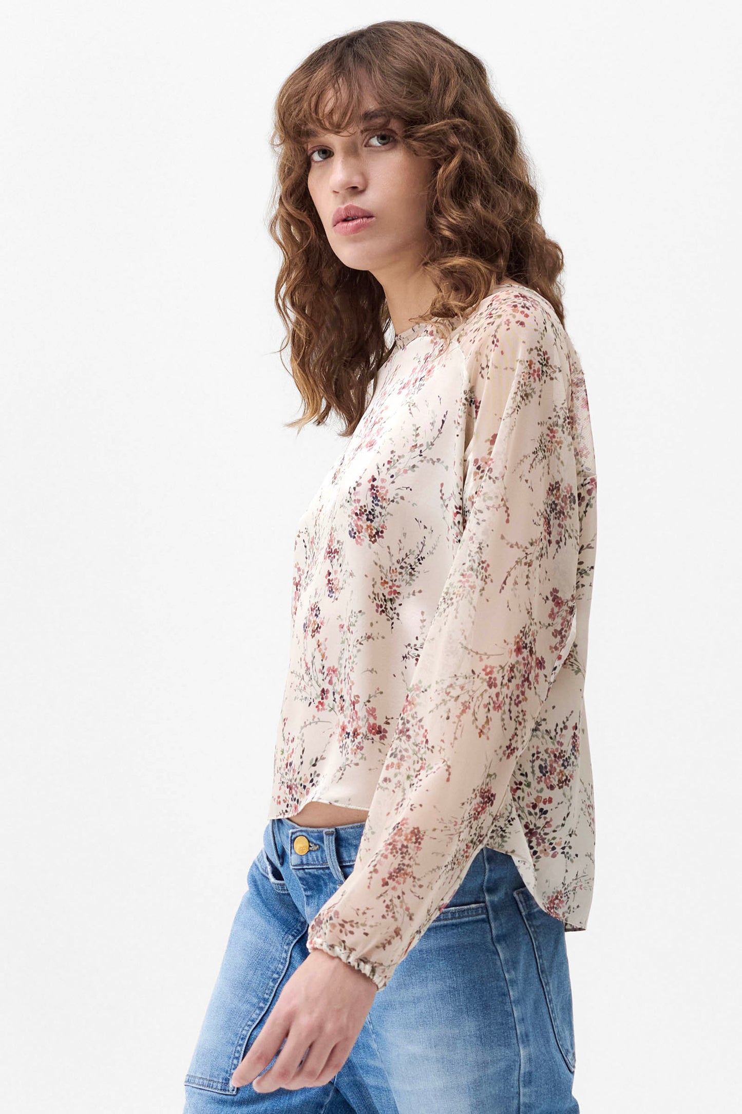 LEILA  - Blusa in seta Wildflowers