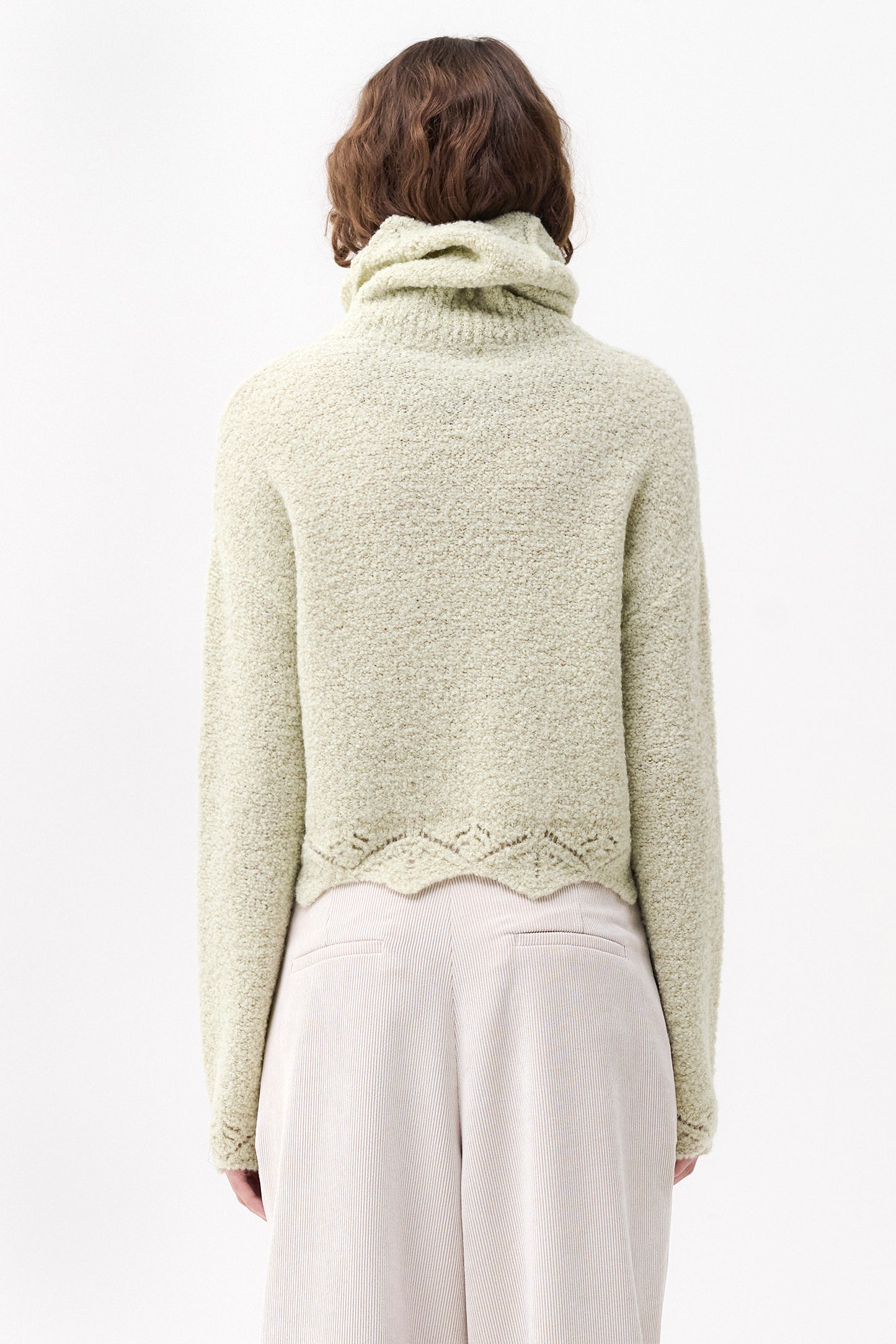 ALICIA - Boucle crop turtleneck Origami