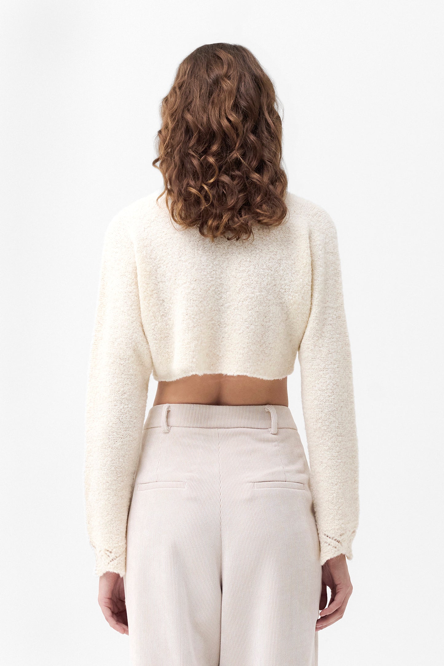 CAMILLA - Bouclè crop sweater Origami