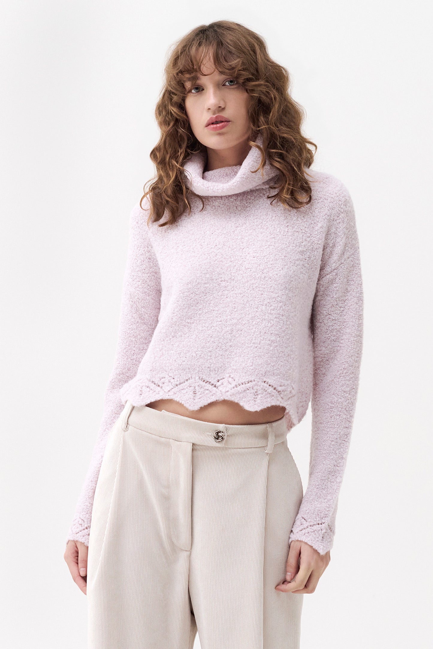 BEATRICE - Boucle crop turtleneck Origami