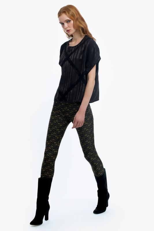 MARINA - Blusa in jacquard Stripes