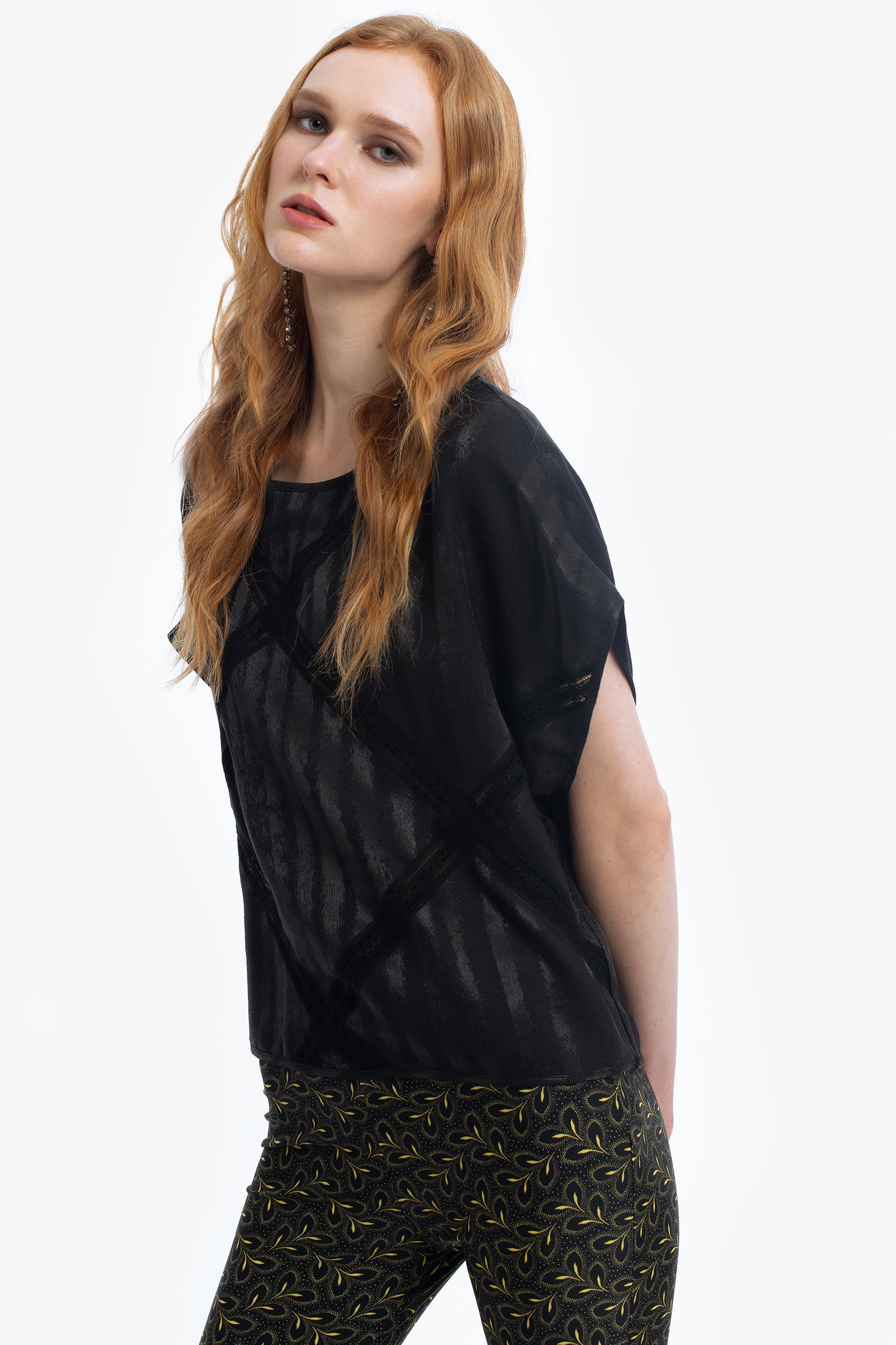 MARINA - Blusa in jacquard Stripes