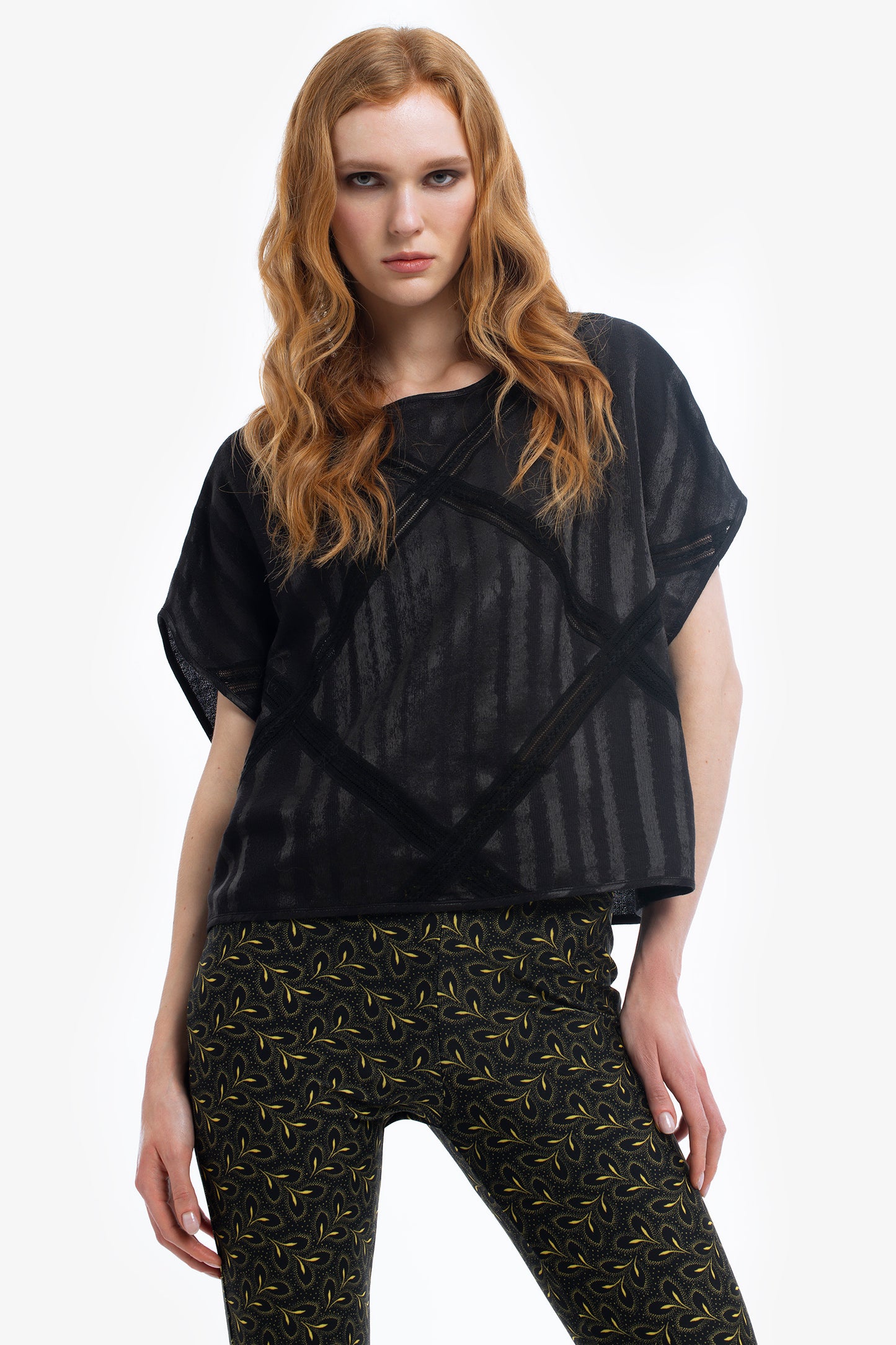 MARINA - Blusa in jacquard Stripes
