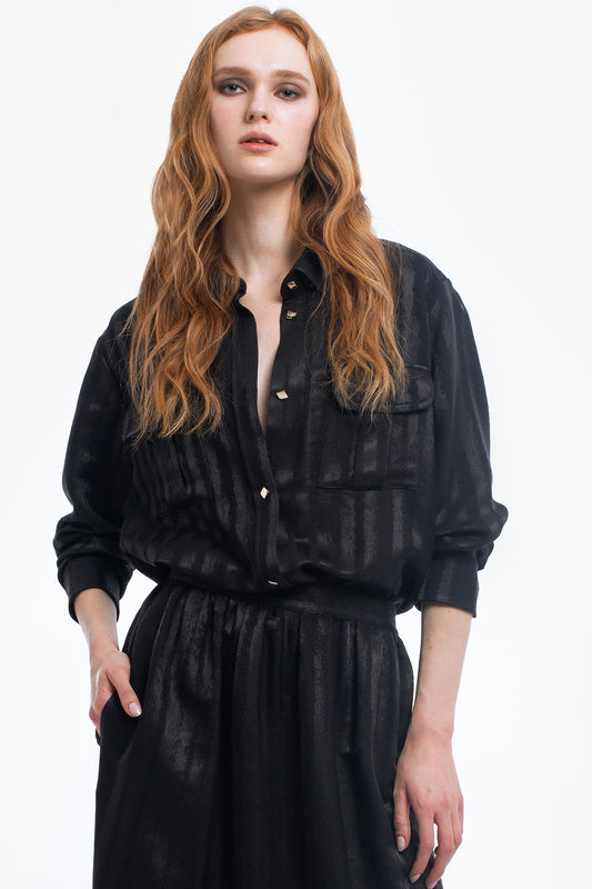 LUISA - Camicia jacquard Stripes