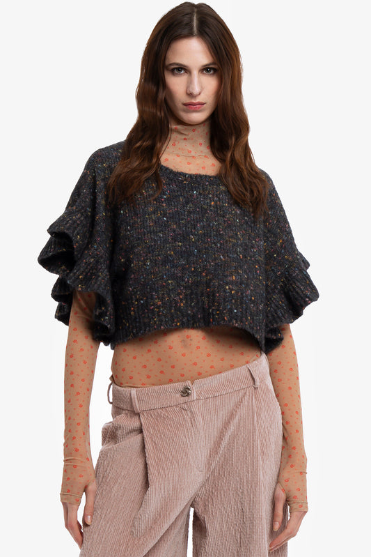 FRANCESCA - Cropped vest in baby alpaca Saint Moritz