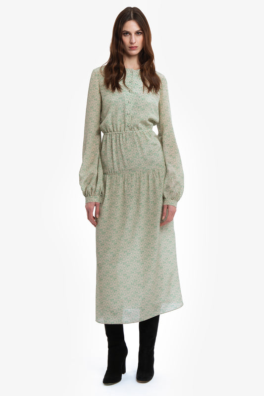 SVEVA - Silk dress Foliage