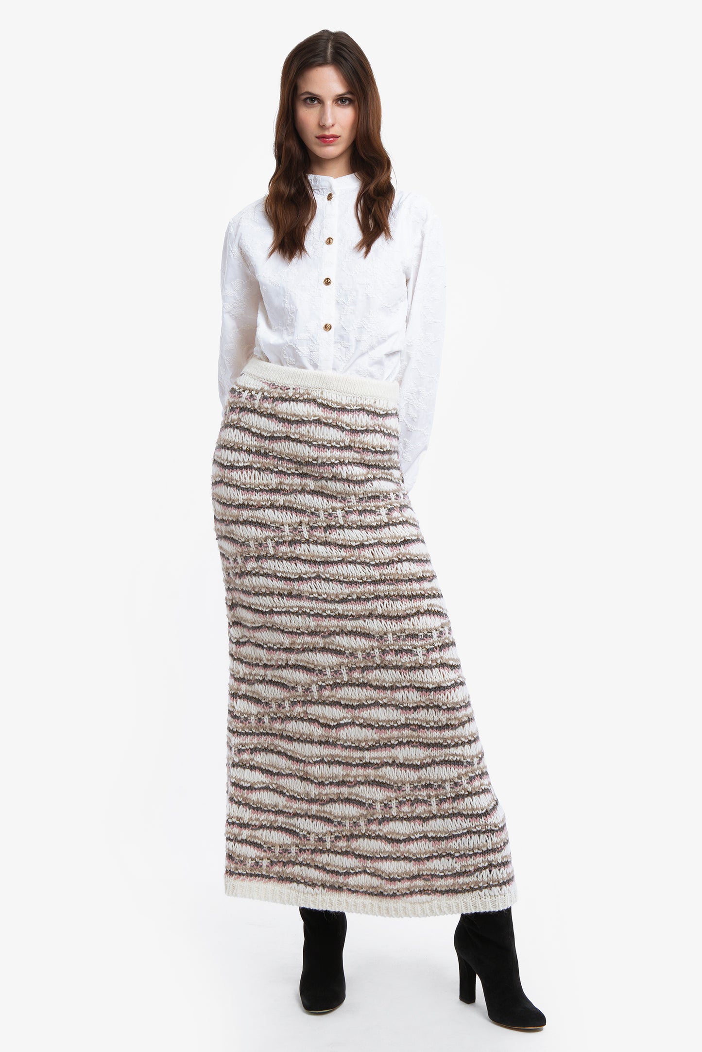 CANDICE - Gonna lunga in lana e alpaca Moon