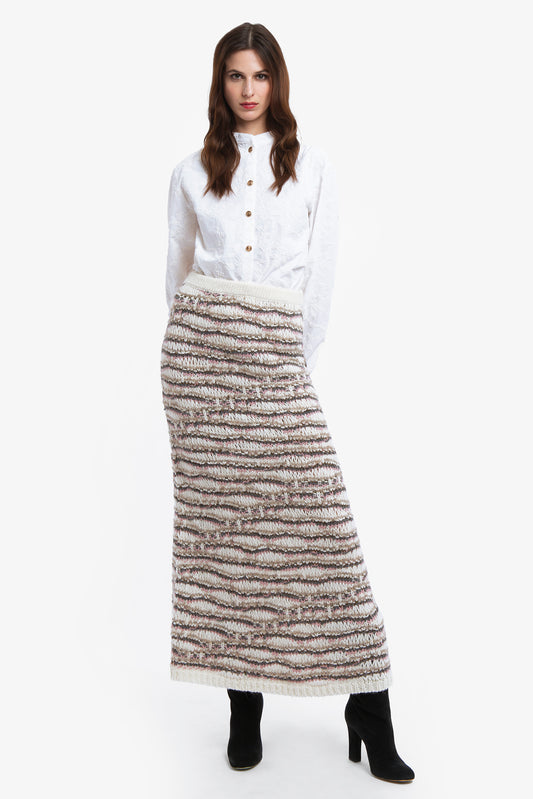CANDICE - Gonna lunga in lana e alpaca Moon