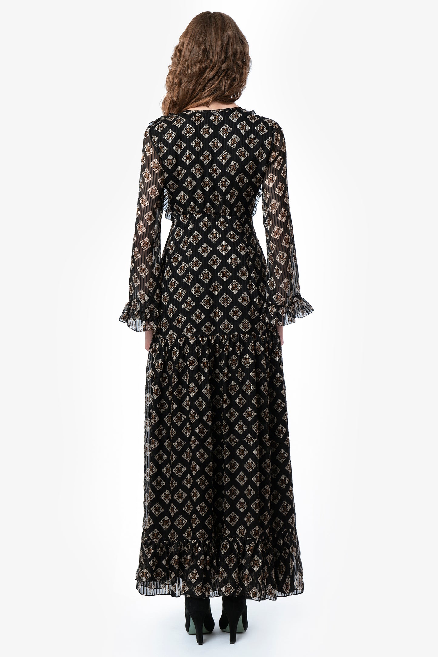 GEMMA - Abito lungo in seta Decò