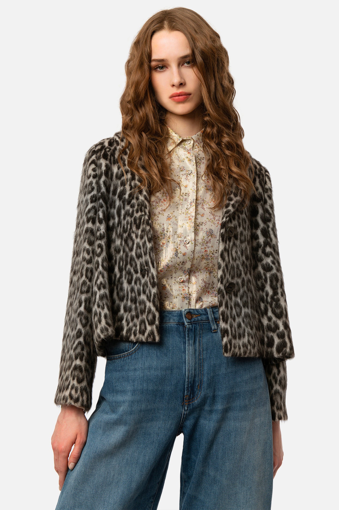 SAVANNAH - Animalier wool jacket