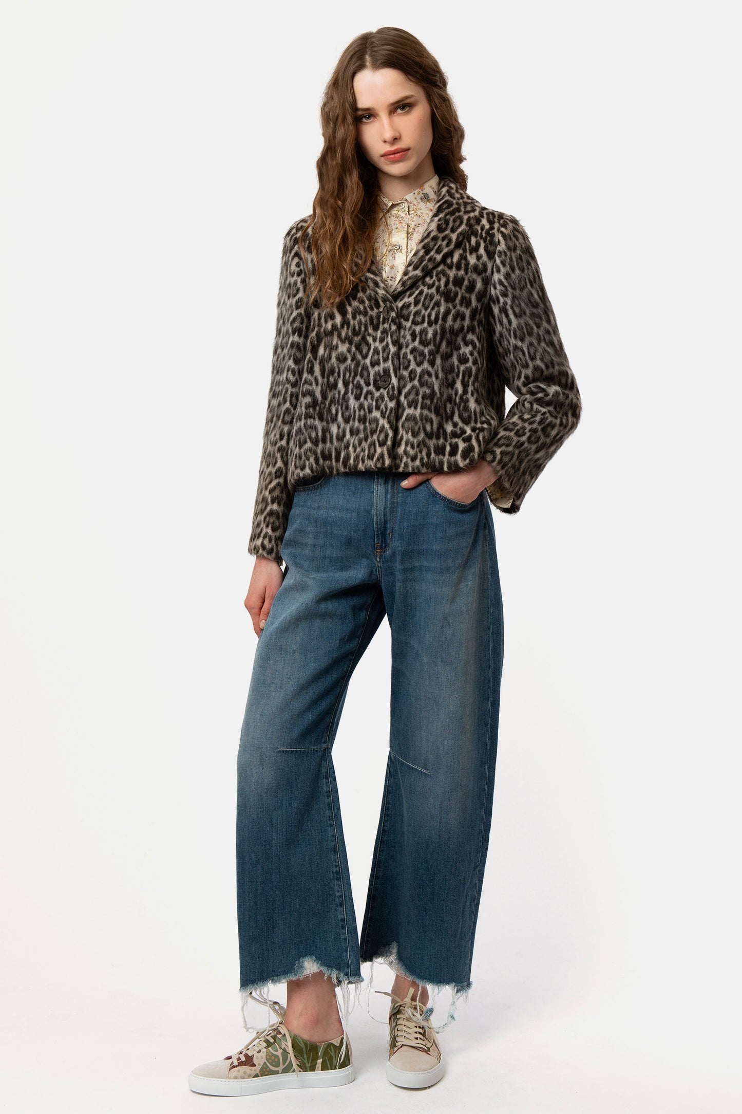 SAVANNAH - Animalier wool jacket