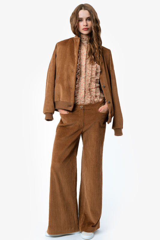 IOLANDA - Pantalone baggy in velluto a coste Seventy