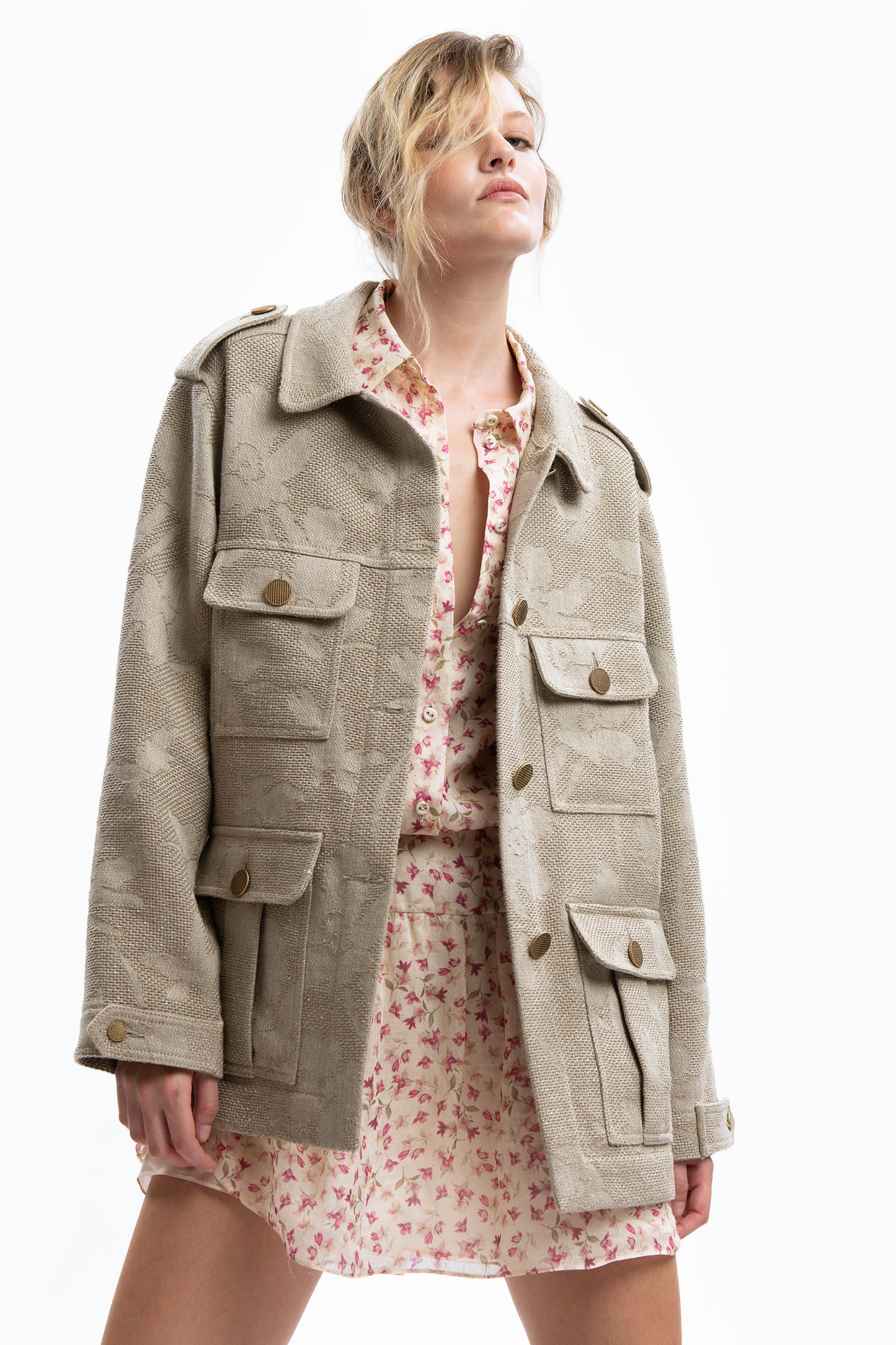 CECILIA - Giacca in lino Safari