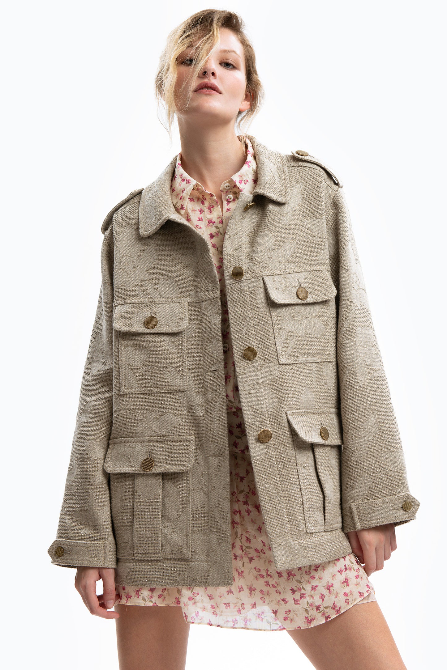 CECILIA - Giacca in lino Safari