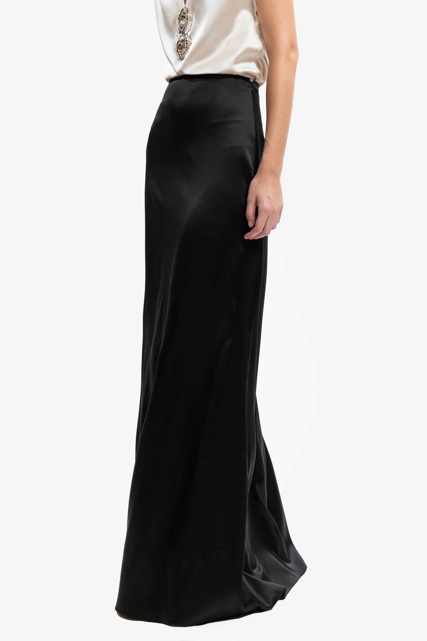 AMARANTA - Gonna in raso di seta Ninfea