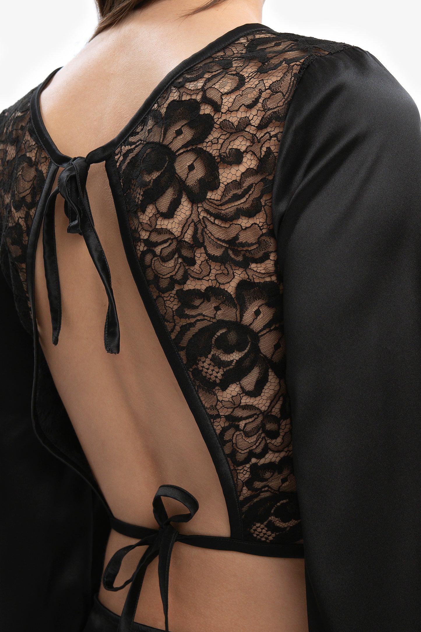 ALLEGRA - Blusa crop in raso di seta Ninfea