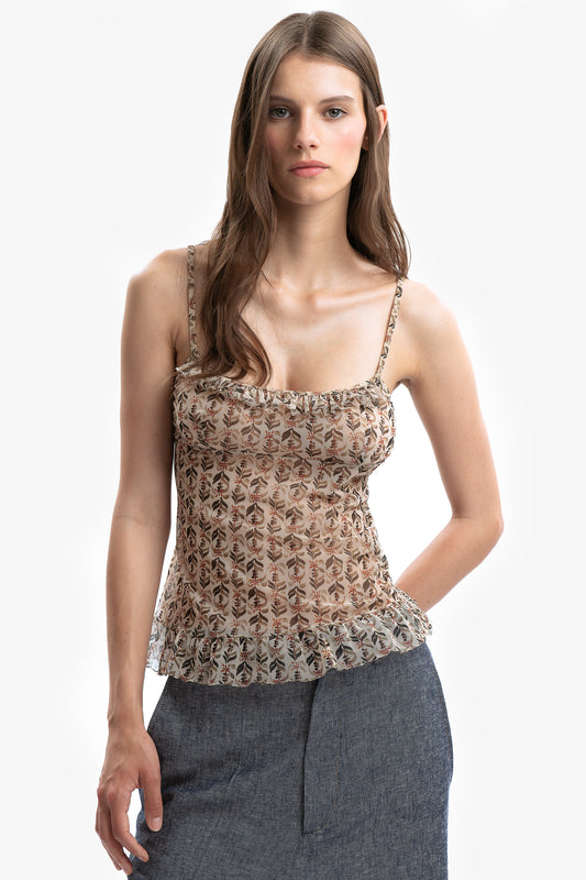 LEONIA - Top in tulle  Lotus