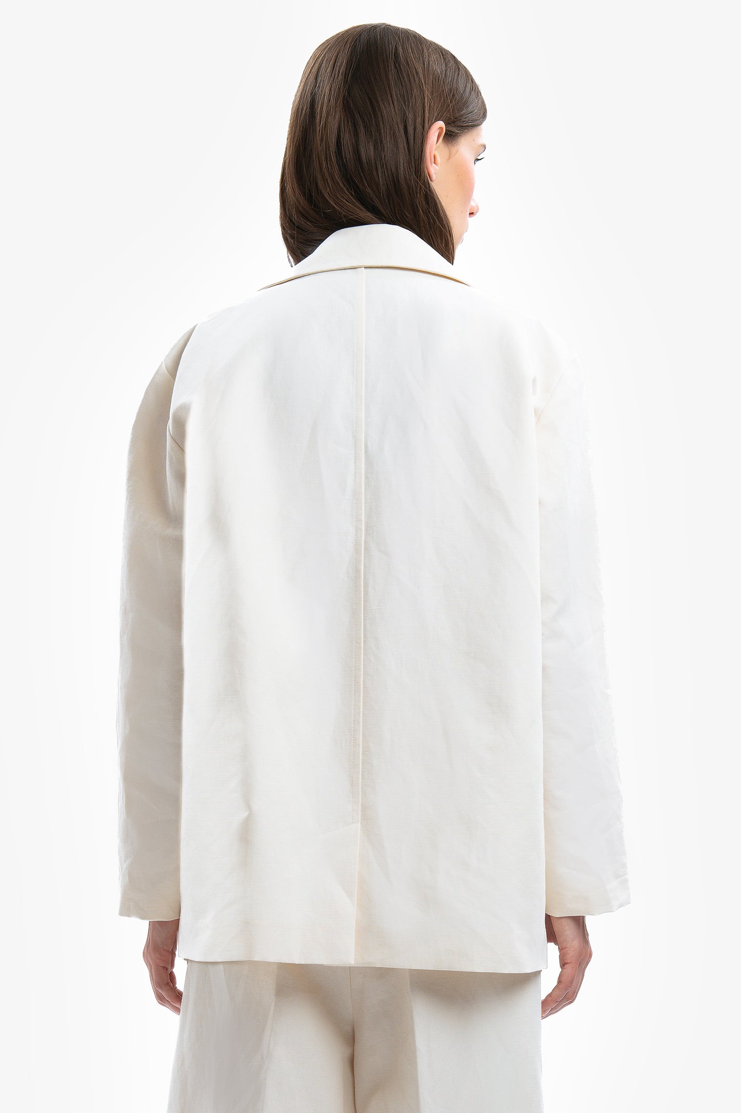 AMANDA - Blazer in cotone lino Blanca