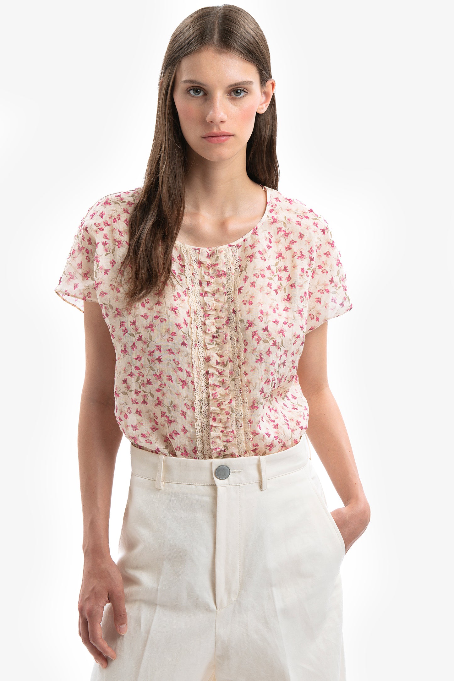 ELEONOR - T-shirt in ramiè Magnolia