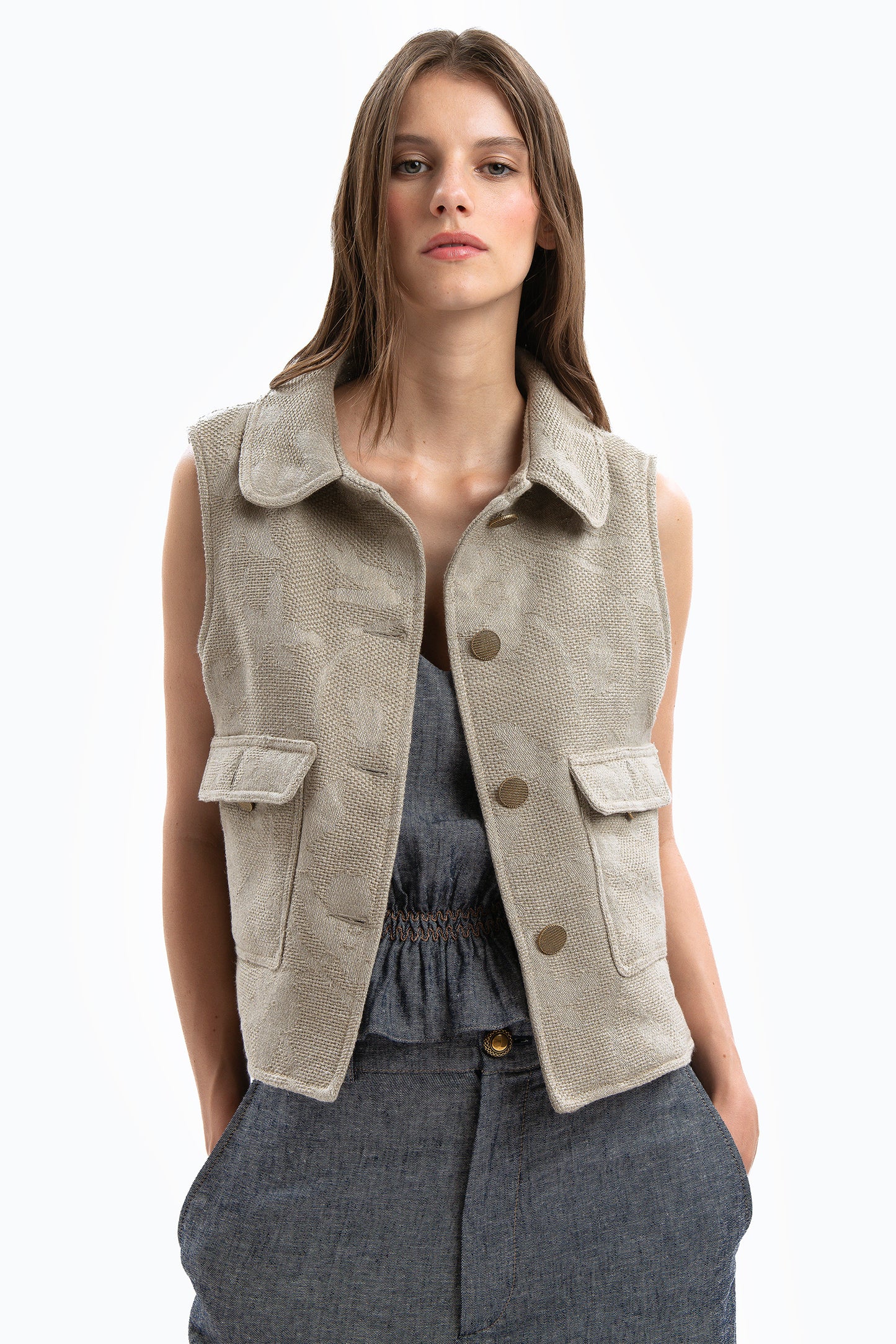 INDIA - Gilet in lino Safari