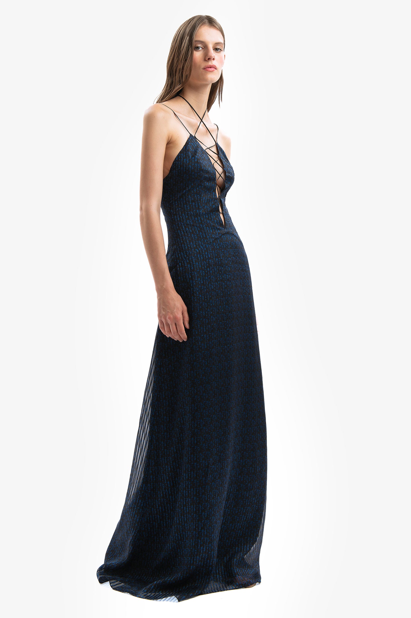 CHARLENE - Abito lungo in seta Amnesia