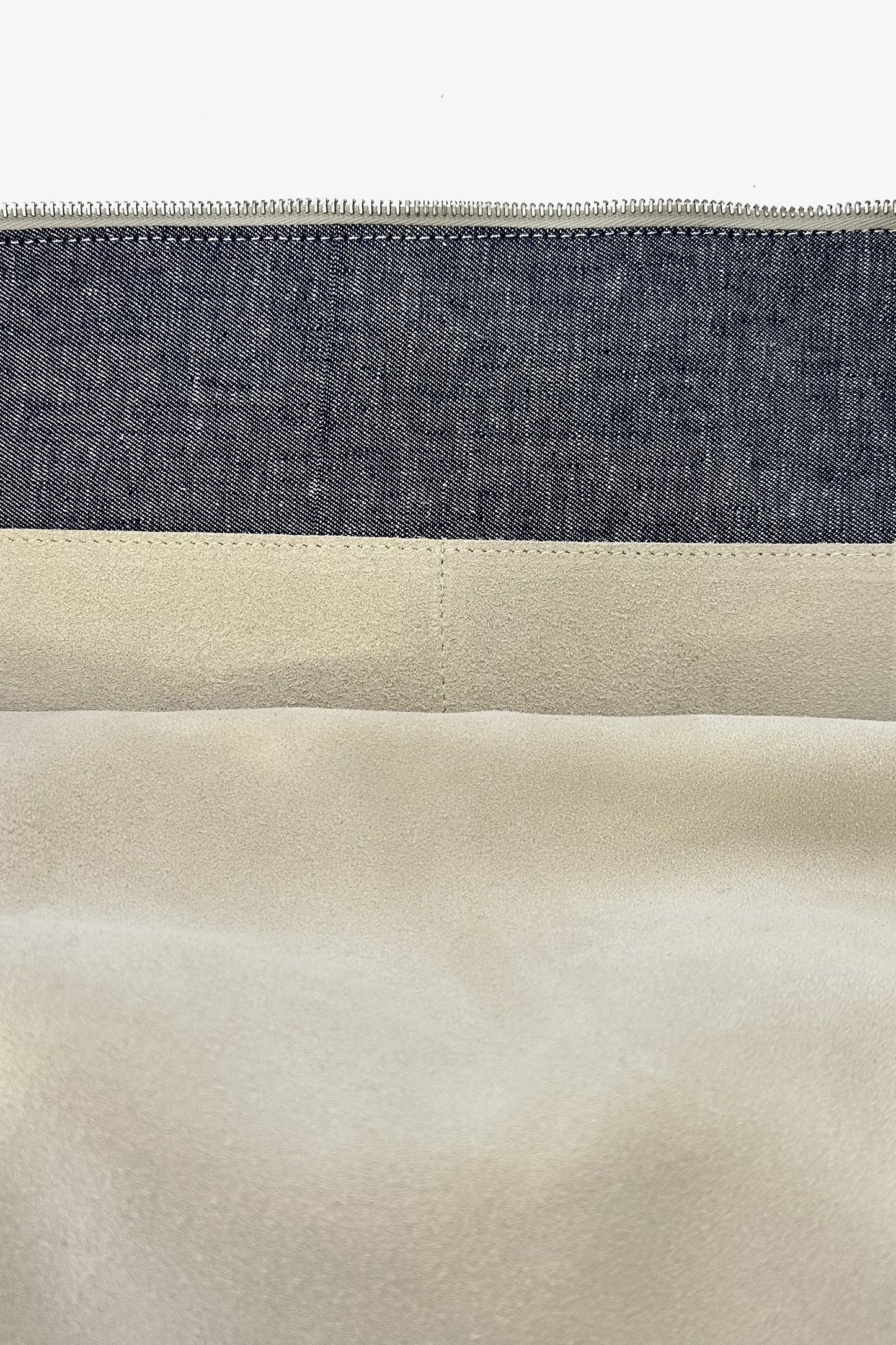 THE TI-BAG - Borsa big in suede Panna