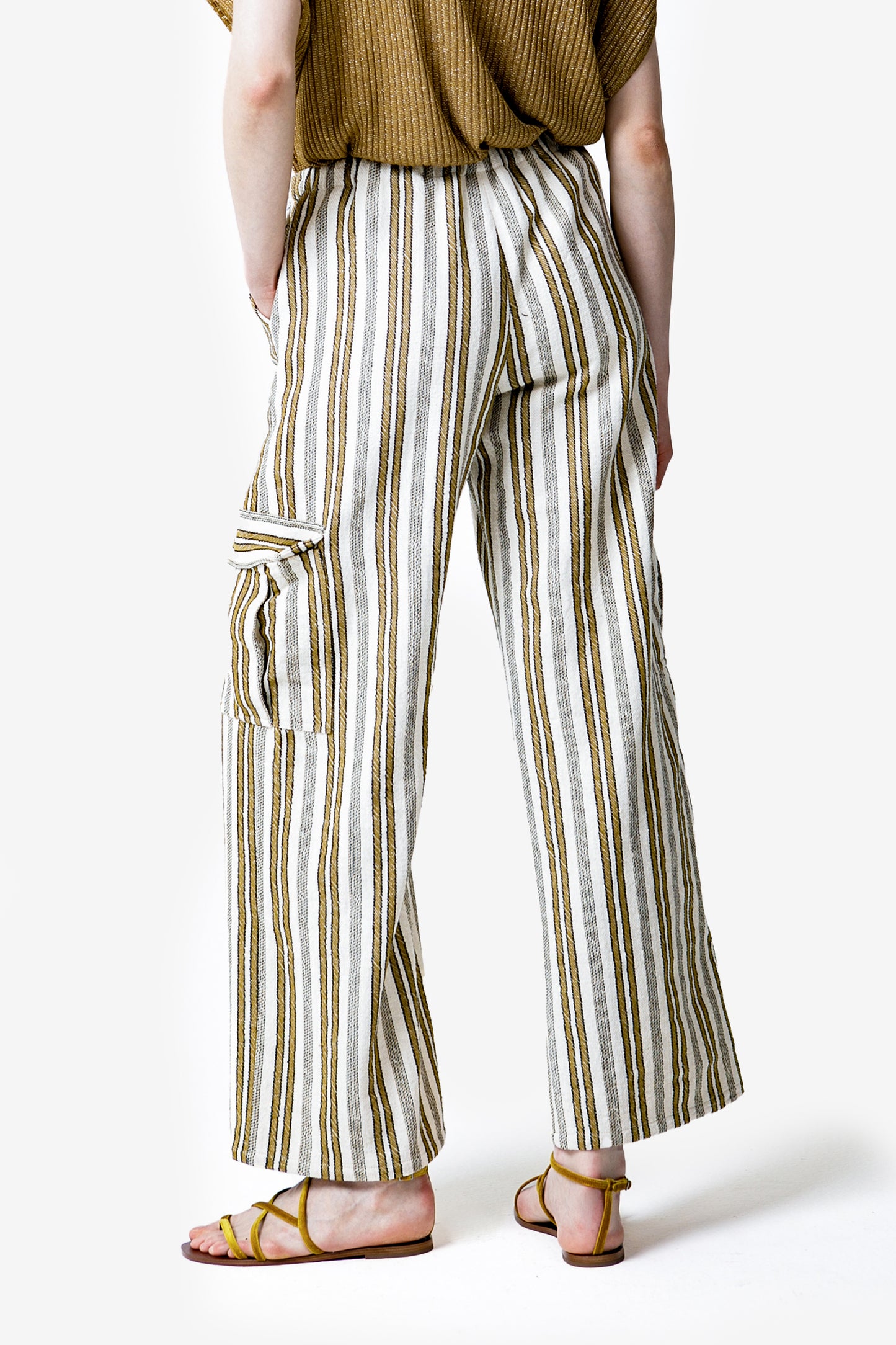 GIULIA - Striped cargo trousers