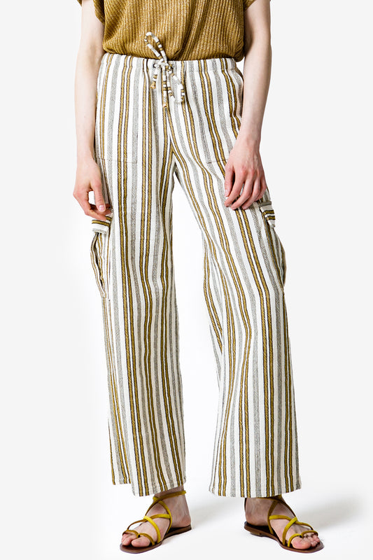 GIULIA - Striped cargo trousers