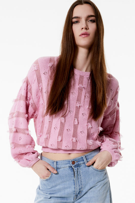 BELLA - Knitted sweater Fringe