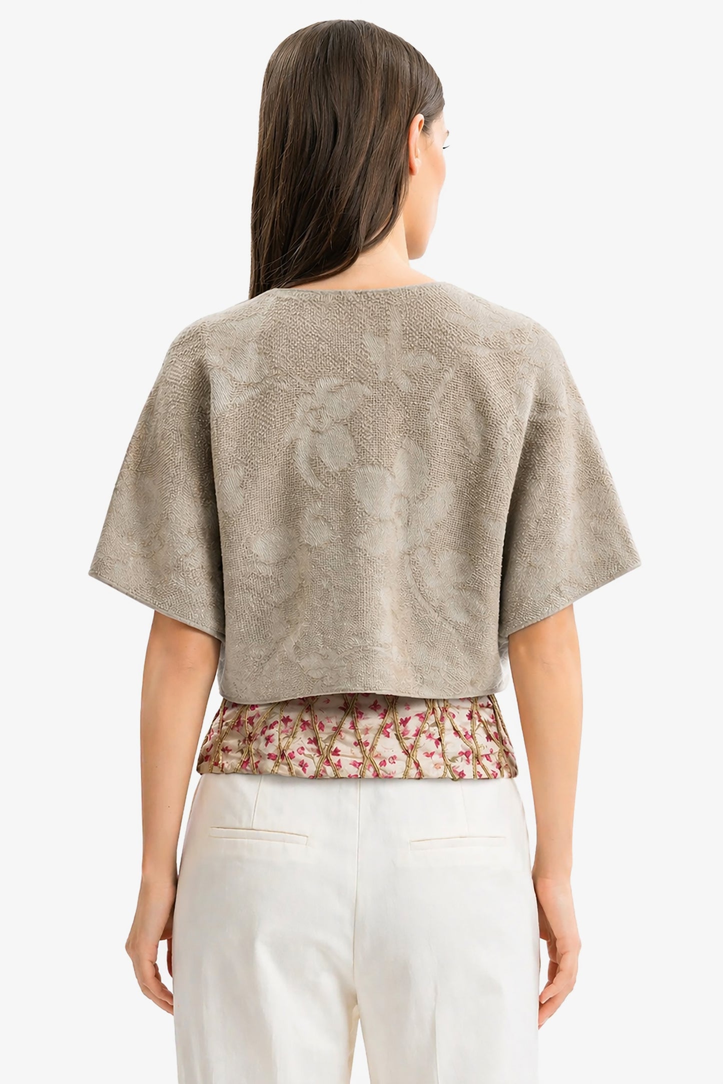 FLAMINIA - Mini bolero in lino Safari
