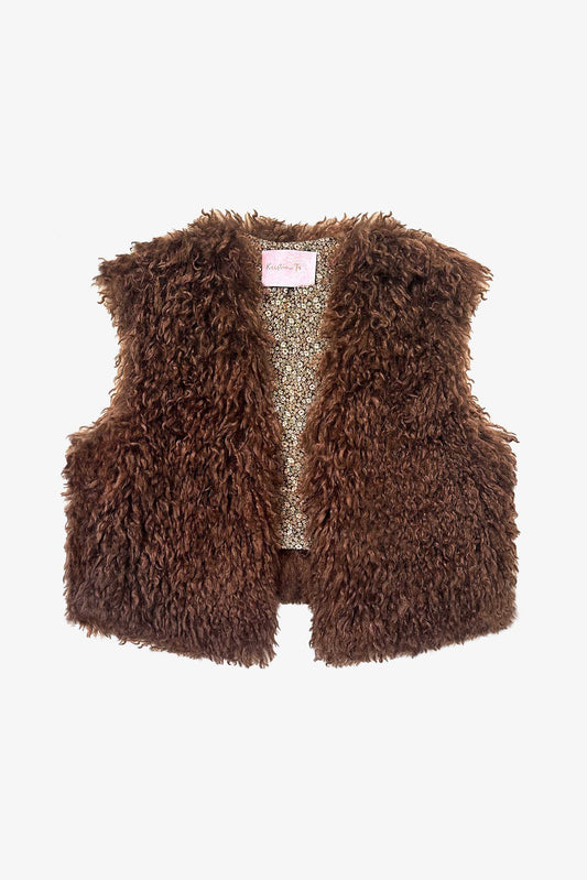 THE LITTLE BEAR - gilet eco-furry Caffè