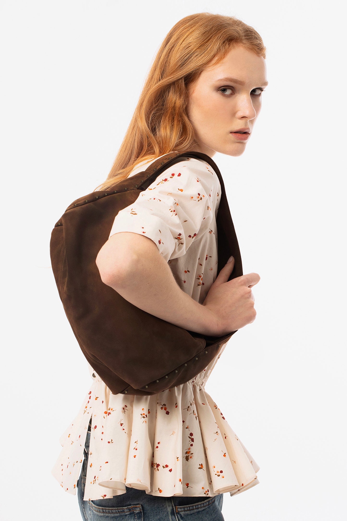 THE TI-BAG - Borsa in suede con borchie