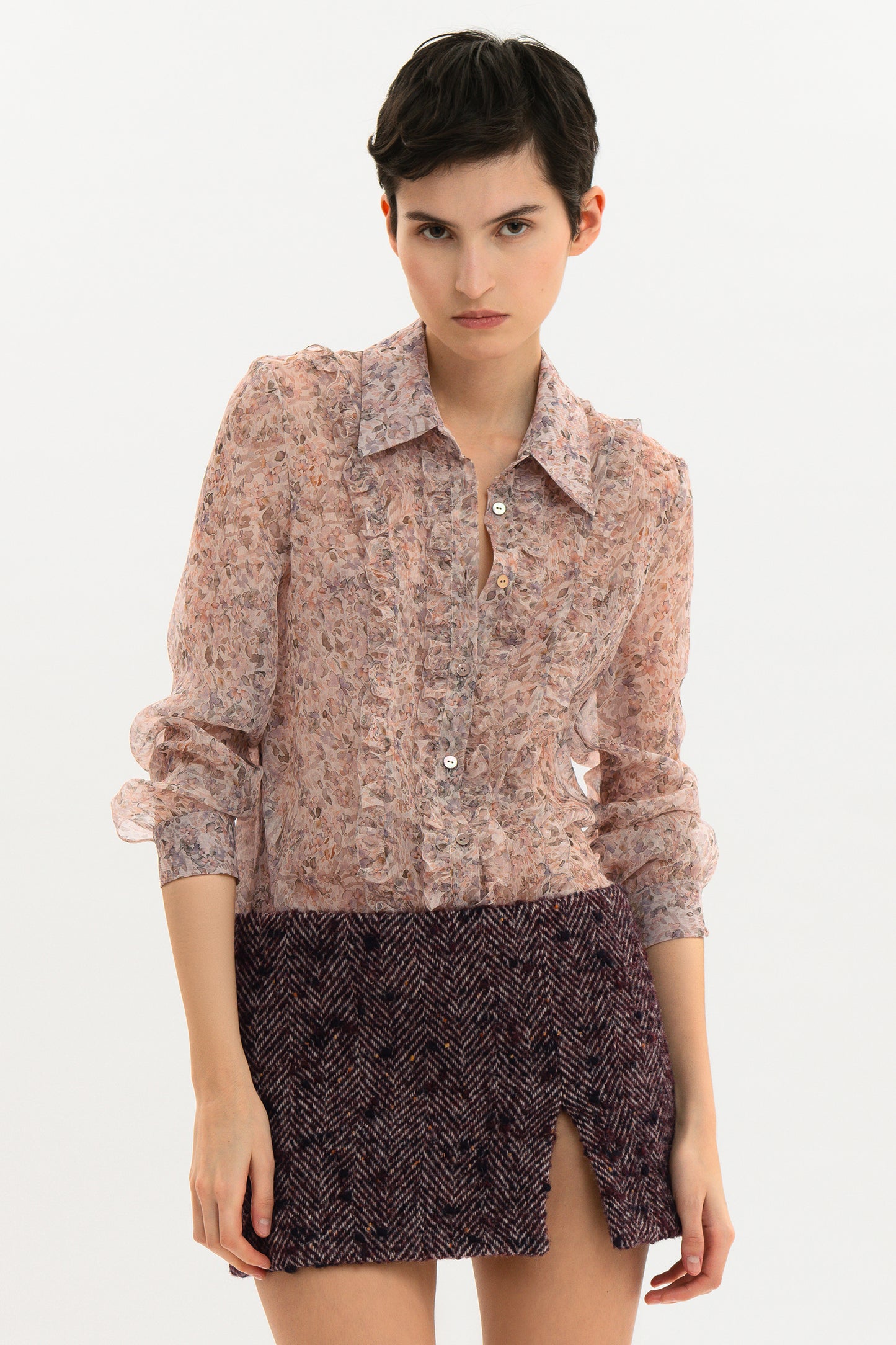 ADELE - Camicia in seta Jardin