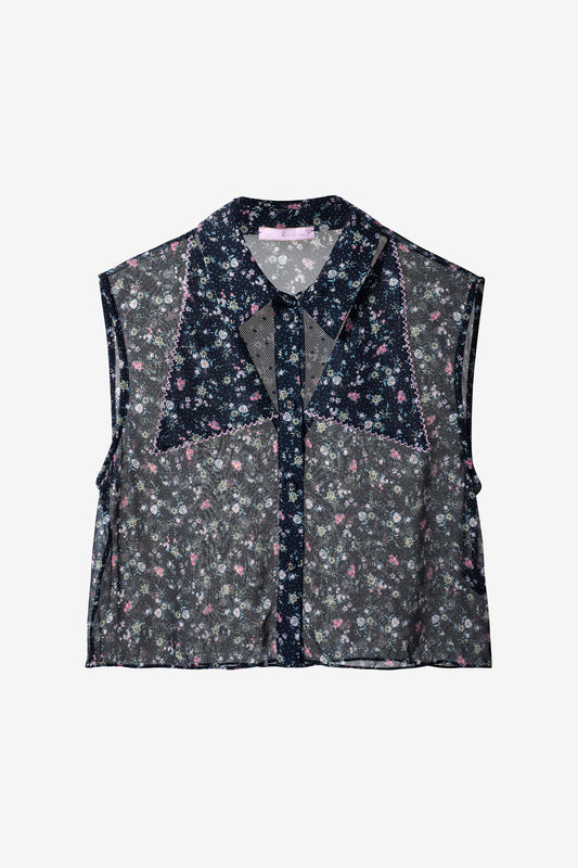 VITTORIA - Camicia gilet in seta
