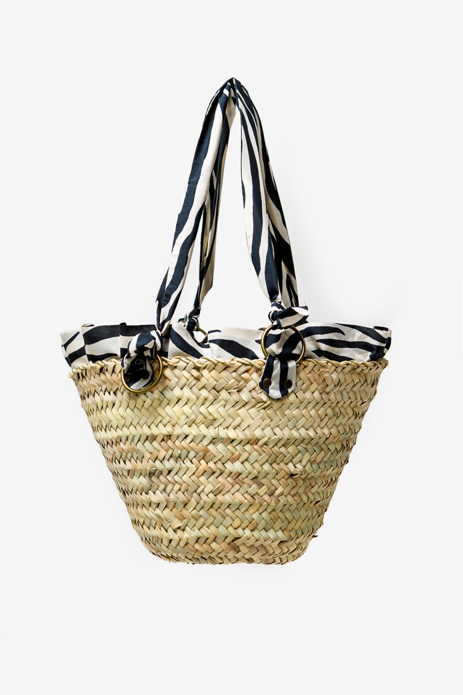 Kristina Ti AMALFI - Animal print medium straw bag