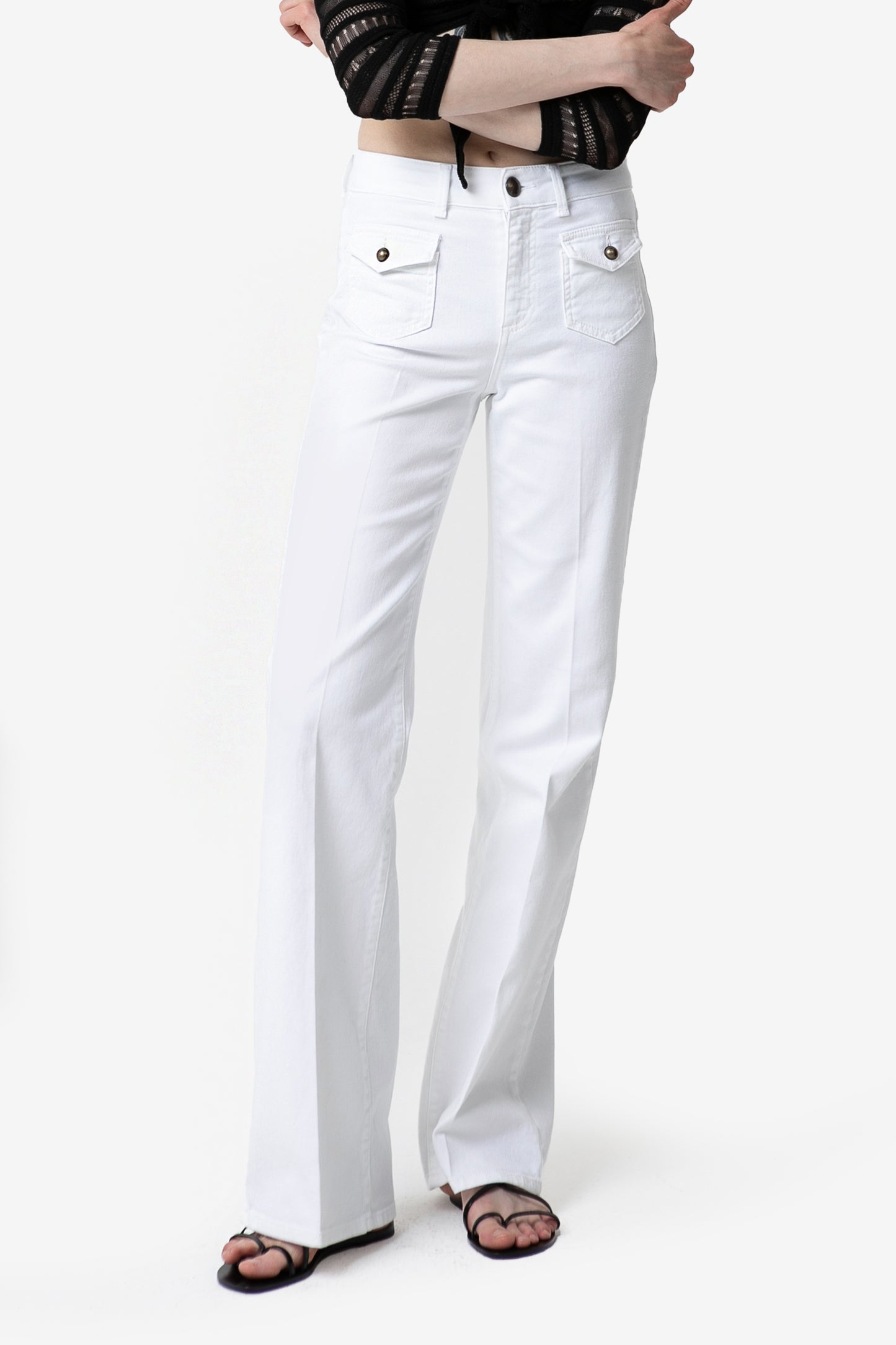 MARTA - Jeans flared bianco